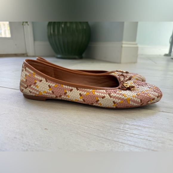 Tory Burch Woven Flats - Pink, Brown, and Cream - Picture 6 of 8